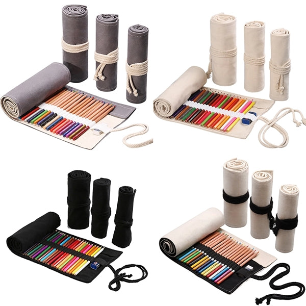 72 Slots Colored Pencil Roll Wrap Bag Painting Brush Pouch