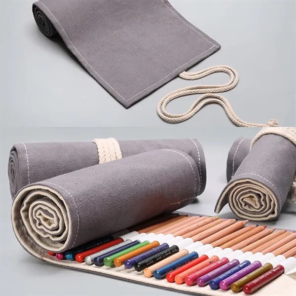 72 Slots Colored Pencil Roll Wrap Bag Painting Brush Pouch