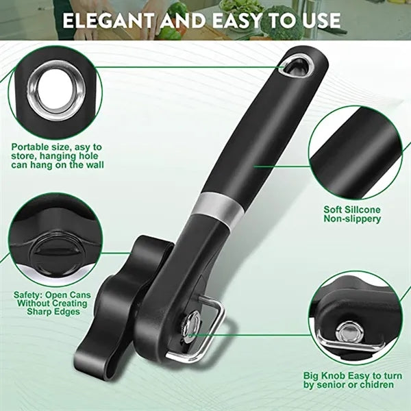 Smooth Edge Cut Manual Safe Can Opener With Knob And Handle