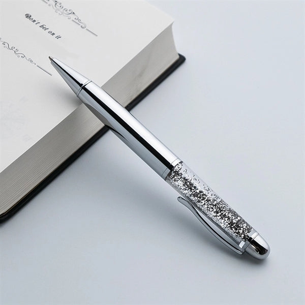 Logo Sequin Crystal Metal Ballpoint Pen