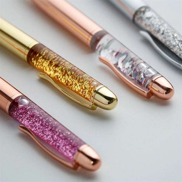 Logo Sequin Crystal Metal Ballpoint Pen