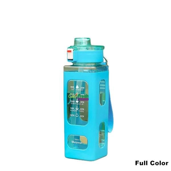 24/30 oz Motivational Water Bottle with Straw & Time Marker