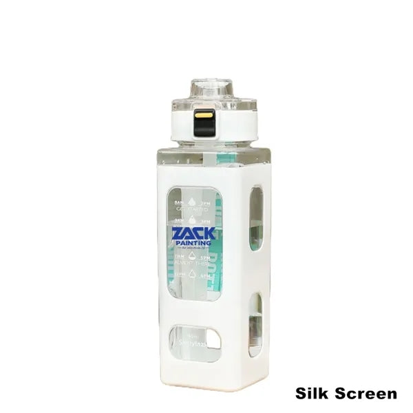 24/30 oz Motivational Water Bottle with Straw & Time Marker