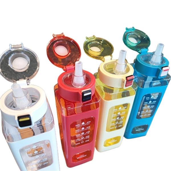 24/30 oz Motivational Water Bottle with Straw & Time Marker