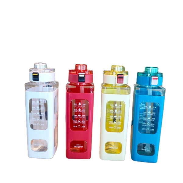 24/30 oz Motivational Water Bottle with Straw & Time Marker