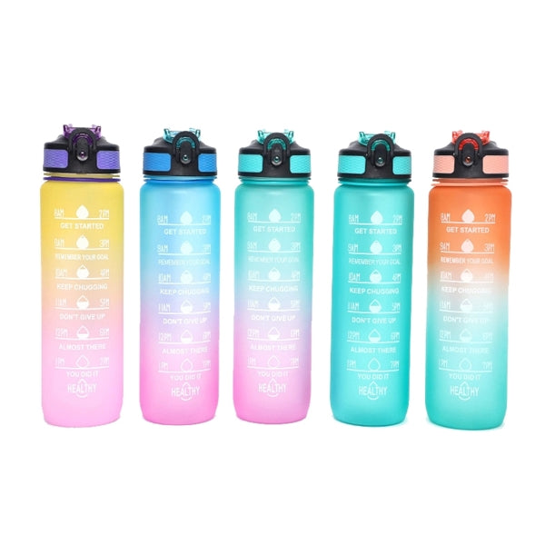 32 OZ Water Bottle with Times to Drink And Straw