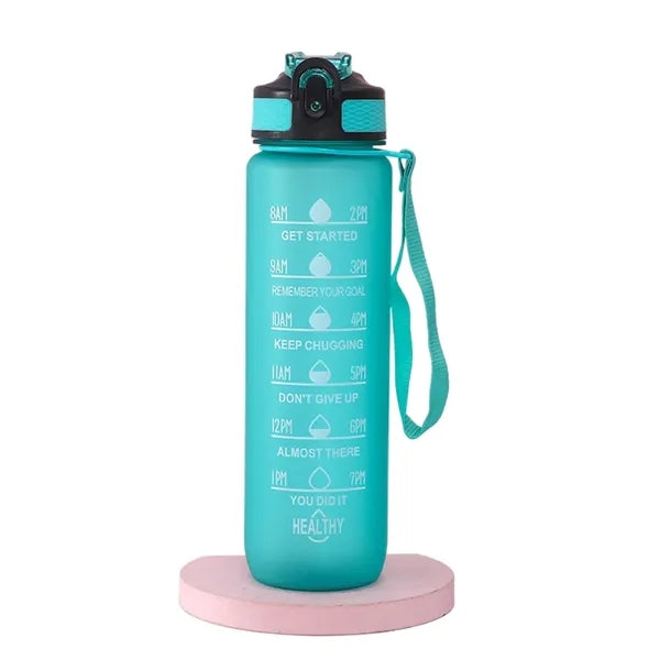 32 OZ Water Bottle with Times to Drink And Straw