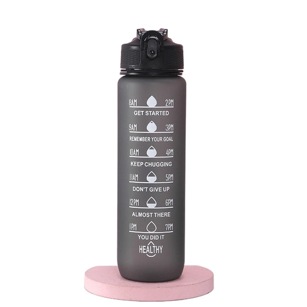 32 OZ Water Bottle with Times to Drink And Straw