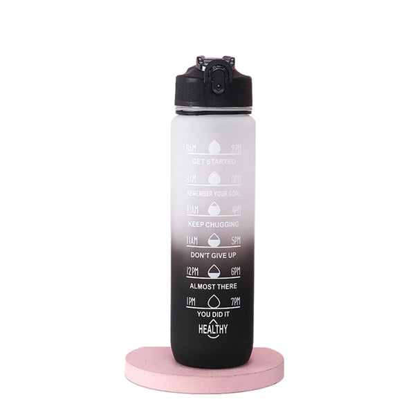 32 OZ Water Bottle with Times to Drink And Straw
