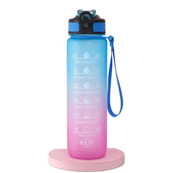 32 OZ Water Bottle with Times to Drink And Straw
