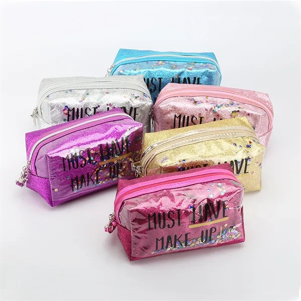 Fashion Creative Sequin Glitter Toiletry Pouch Cosmetic Bag