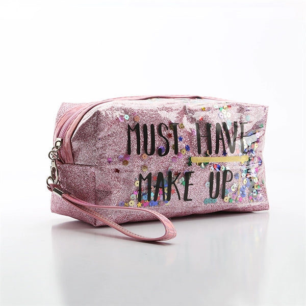 Fashion Creative Sequin Glitter Toiletry Pouch Cosmetic Bag
