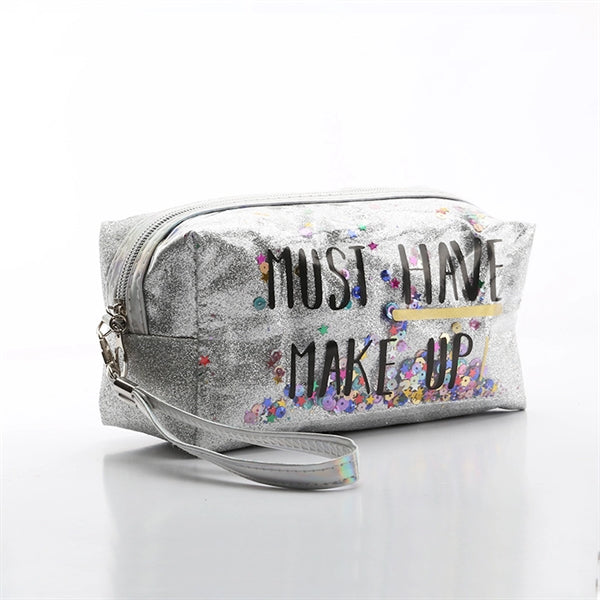 Fashion Creative Sequin Glitter Toiletry Pouch Cosmetic Bag