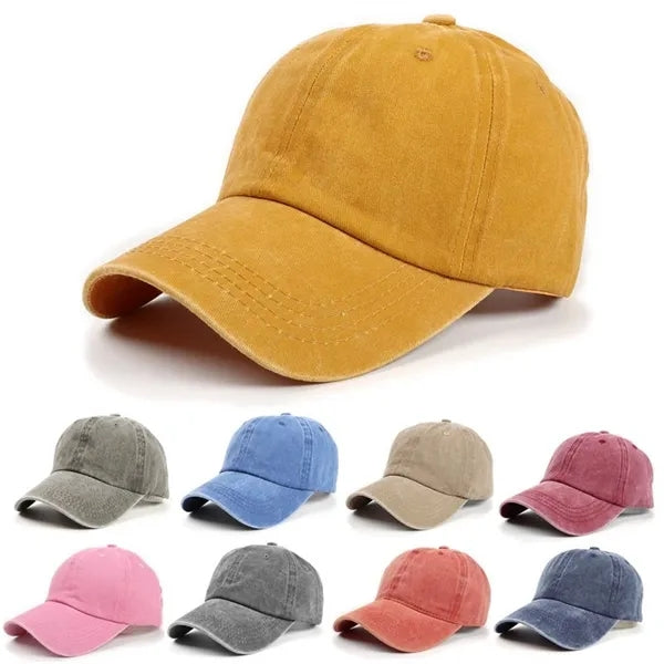 Vintage Cotton Washed Adjustable Baseball Caps