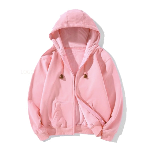 Winter Fleece Solid Color Men's Zipper Hoodie