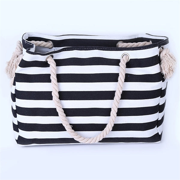 Canvas Striped Beach Bag