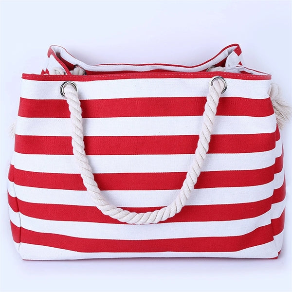 Canvas Striped Beach Bag