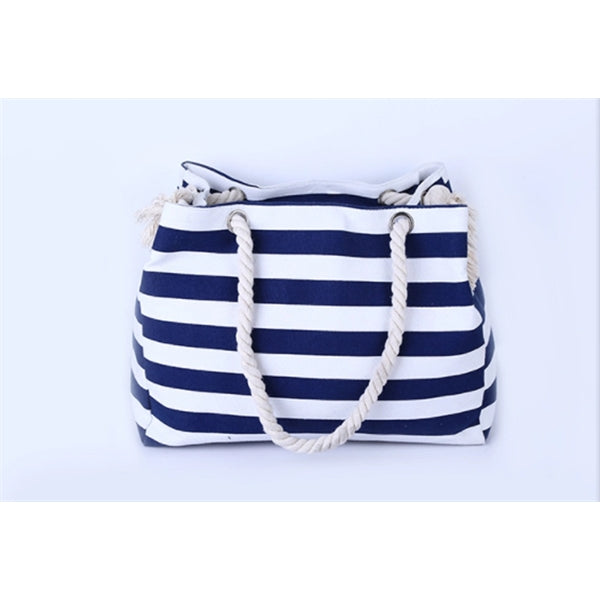 Canvas Striped Beach Bag