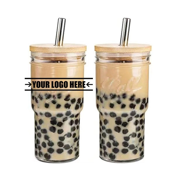 24oz Boba Cup With Lid and Stainless Straw