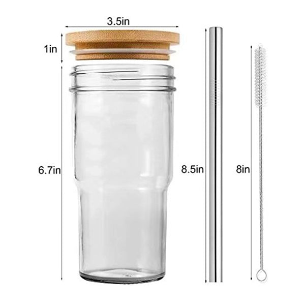 24oz Boba Cup With Lid and Stainless Straw