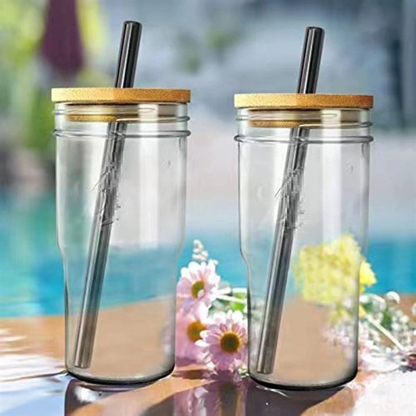24oz Boba Cup With Lid and Stainless Straw