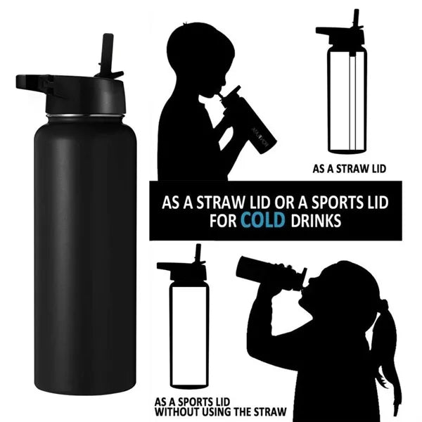 40OZ Wide Mouth Water Bottle Insulated Tumbler Flask