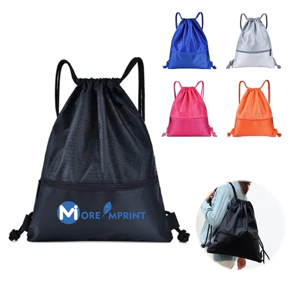 Waterproof Sports Drawstring Backpack Oxford Gym Sackpack