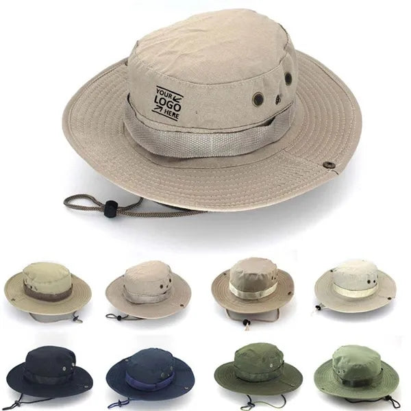 Outdoor Wide Brim Fishing Cap Boonie Bucket Safari Hat