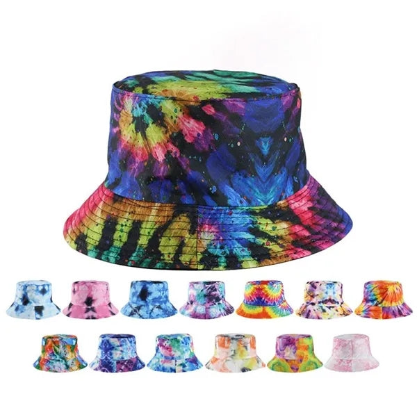 Double Sided Reversible Tie Dye Summer Bucket Hat