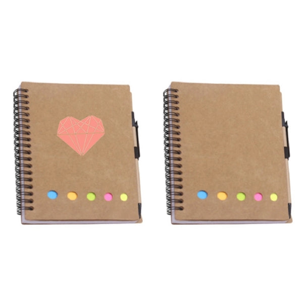 Notebook With Pen Holder Sticky Notes and Page Marker