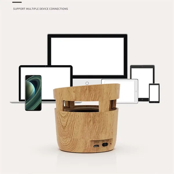 10W Wood Grain Wireless Charging Pad BT Speaker