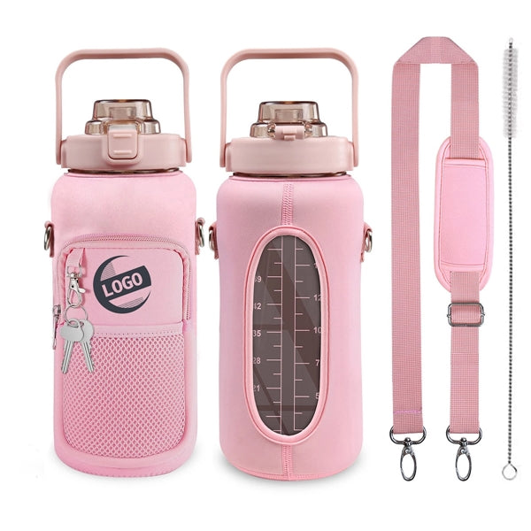 64oz Half Gallon Water Bottle With Sleeve