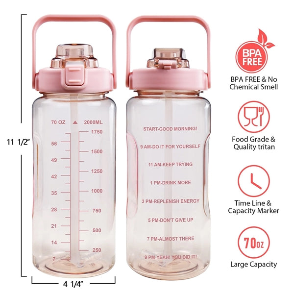 64oz Half Gallon Water Bottle With Sleeve