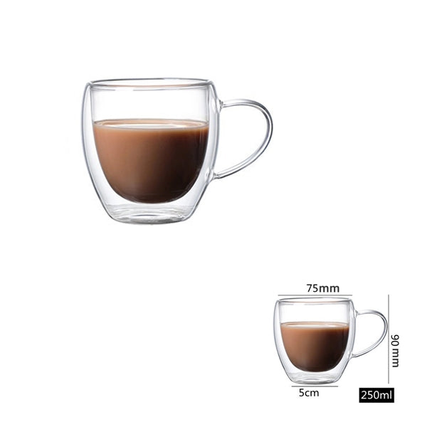 Double Wall Insulated Glass Espresso Mugs