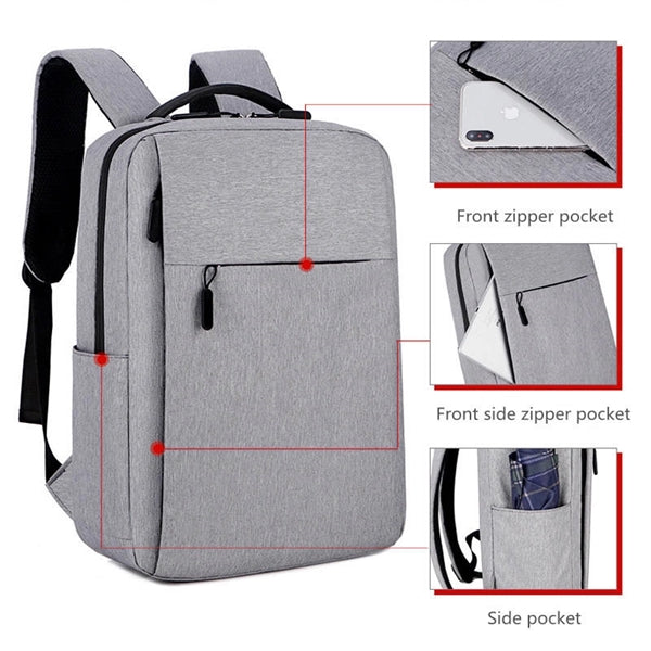 Laptop Schoolbag Business Backpack with USB Charging Port