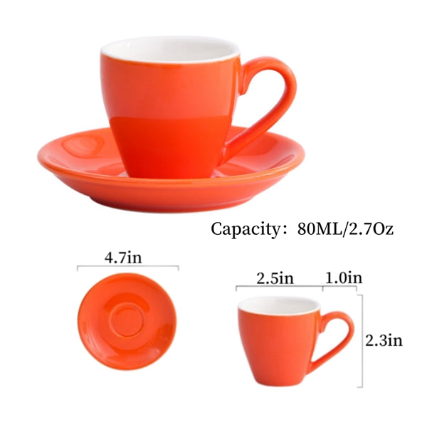 2.7 Oz Ceramic Espresso Cups and Saucer