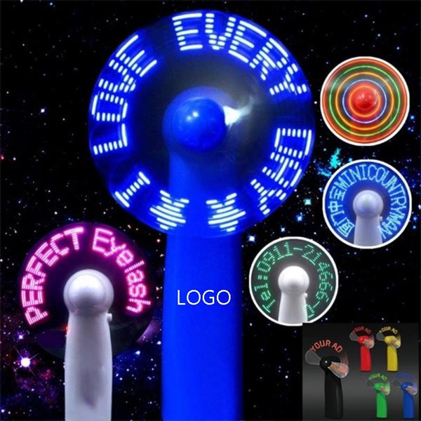 Portable Mini Fan with LED Message Customized