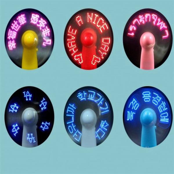 Portable Mini Fan with LED Message Customized