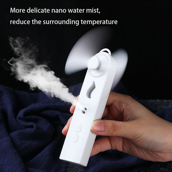 2 In 1 USB Rechargeable Mini Humidifier Mist Handheld Fan