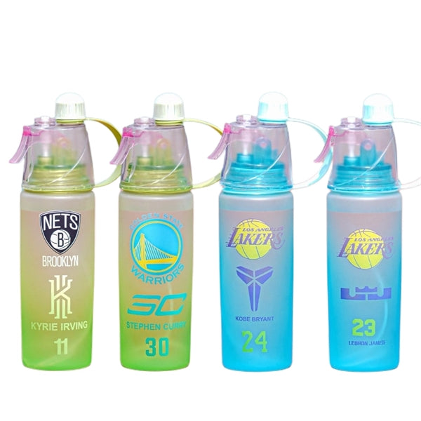 Kids NBA Star Player Sports Misting Top Spout Water Bottle