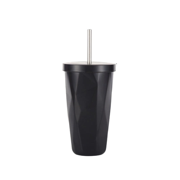 Irregular Gradient Stainless Steel Tumbler With Lid Straw