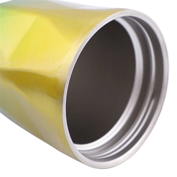 Irregular Gradient Stainless Steel Tumbler With Lid Straw