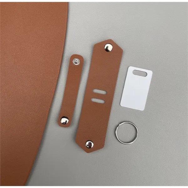 Leather photo keychain