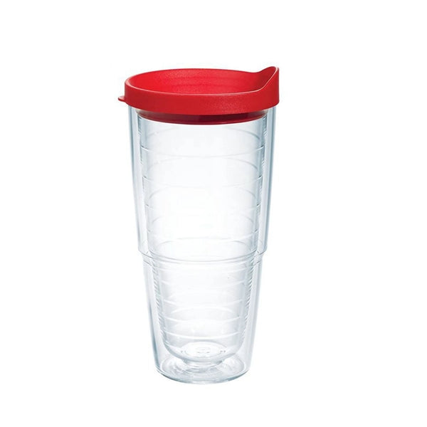 24 Oz. Custom Double Wall Clear Acrylic Tumblers w/ Straw