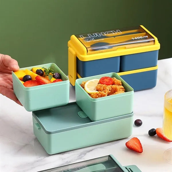 Double Plastic Bento Boxes