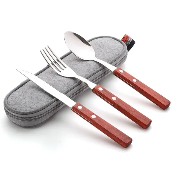Stainless Steel Travel Utensil with Case