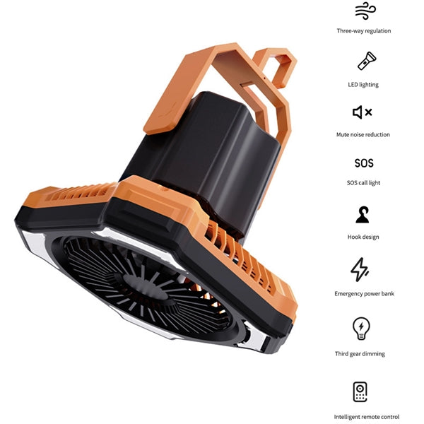 Remote LED Camping USB Desk Fan