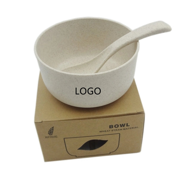 Wheat Straw Rice Bowl With Spoon