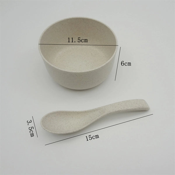 Wheat Straw Rice Bowl With Spoon