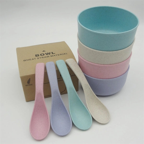 Wheat Straw Rice Bowl With Spoon